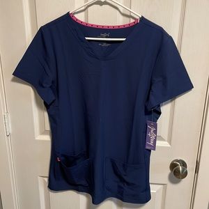 BNWT HeartSoul Pitter-Pat V-Neck Media Scrub Top